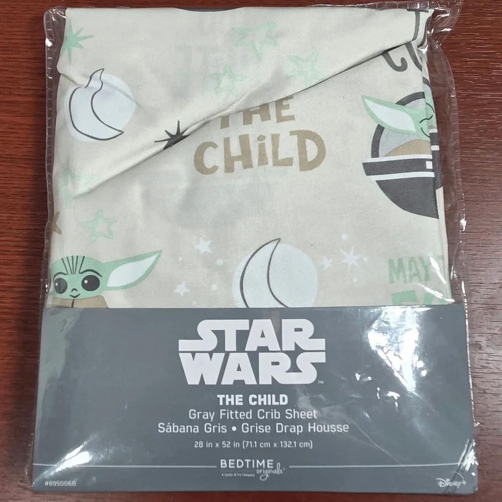 STAR WARS The Child Fitted Crib Sheet Unisex 28x52 Grogu Mandalorian Nursery NEW
